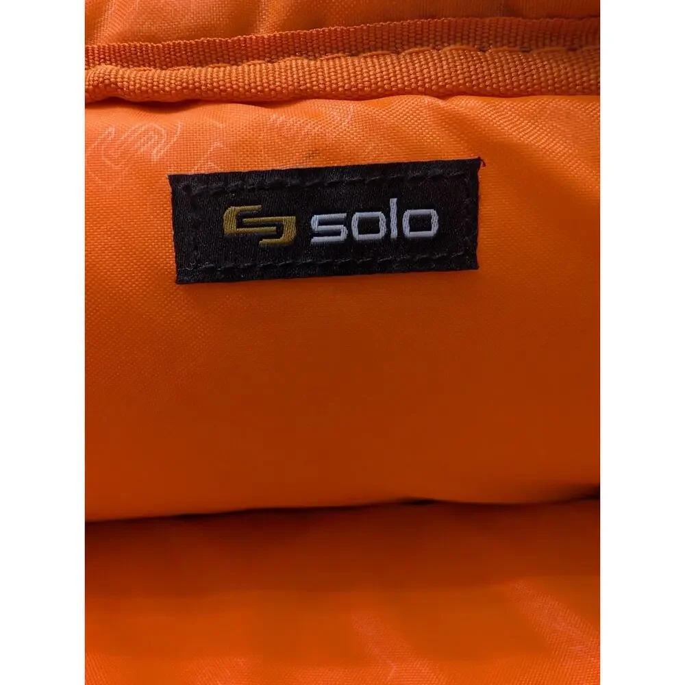 Solo Laptop Briefcase Black Orange Messenger Bag Travel Work Case